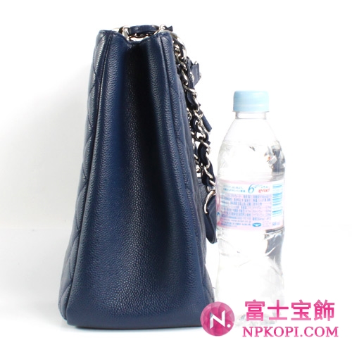 シャネル CHANEL キャビアスキン トートバッグ ブルー＆シルバー A66865AZQWE【2012年新作】